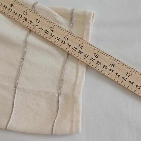 Chico’s Womens Size 2 Ivory Gold Metallic Shimmer Knit Pullover Sweater Top - Picture 12 of 12